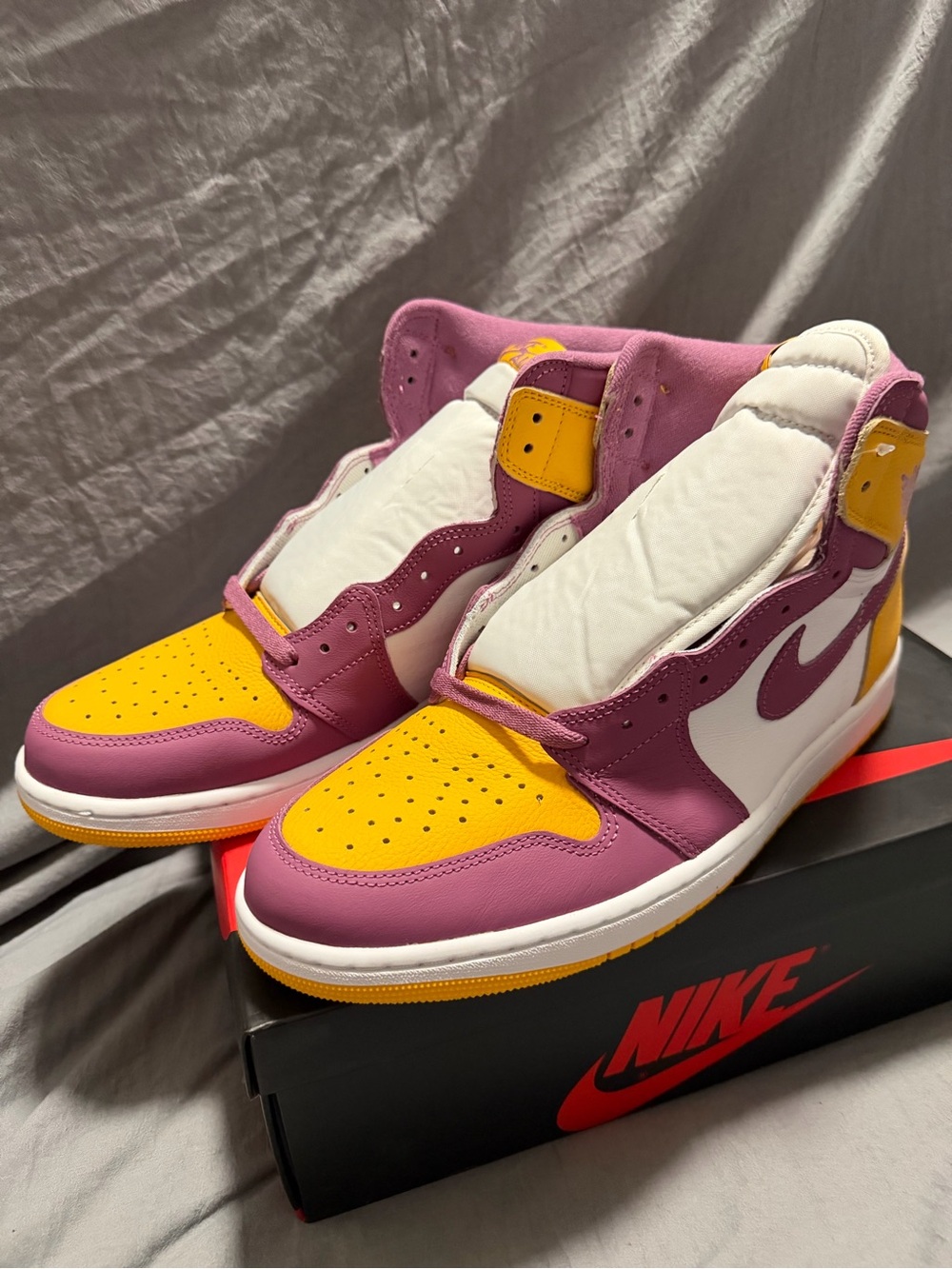 Jordan brotherhood High-Top Sneakers in Yellow, Purple & White